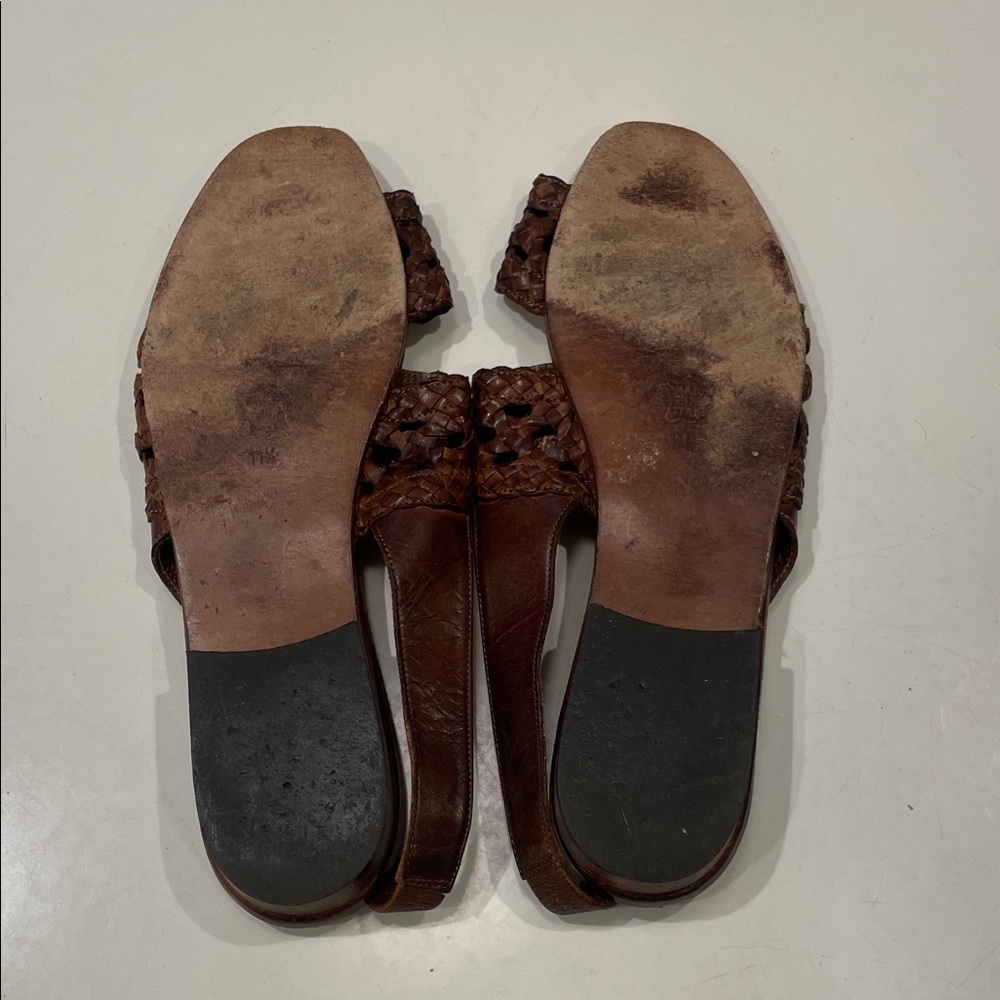 Sesto Meucci Tan Woven Leather Sandals - Picture 4 of 4
